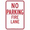 Brady Fire Lane Sign, 18 in Height, 12 in Width, Fiberglass, Rectangle, English 75143 - alternate 1